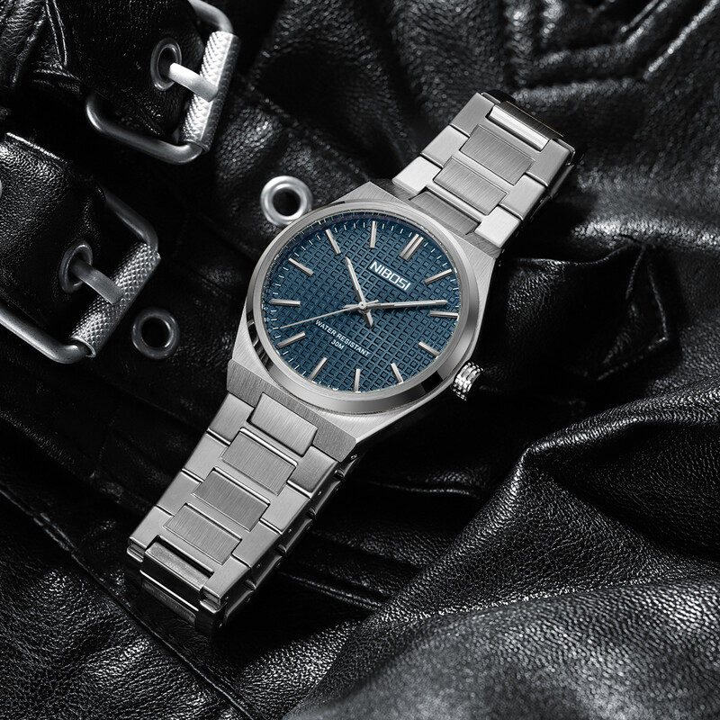 Ceas de lux pentru bărbați de marca NIBOSI Ceas de cuarț luminos din oțel inoxidabil Ceasuri de sport ocazionale impermeabile pentru bărbați reloj hombre