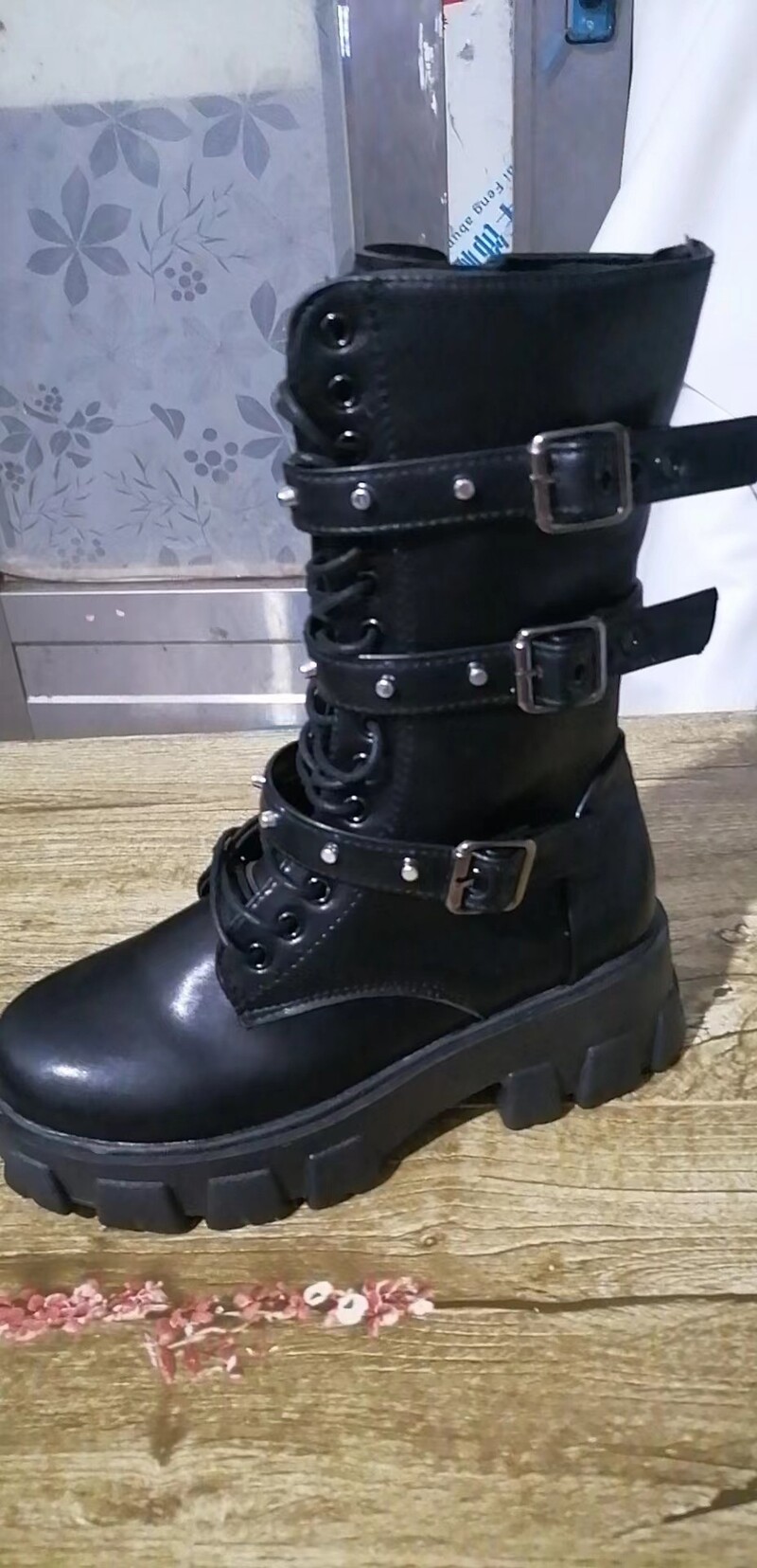 Нови дамски есенно-зимни модни дамски ботуши Botas Mujer с цип до средата на прасеца Спортни дамски обувки с ток на платформа Високи ботуши