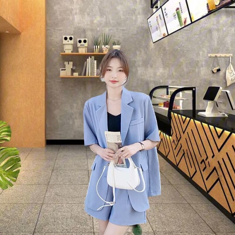 2-dijelna odjeća Ljetni komplet 2024. od dva modna komada za žene Široki jeftini ženski kompleti koji se podudaraju Odijela Kratke hlače Novo u promociji