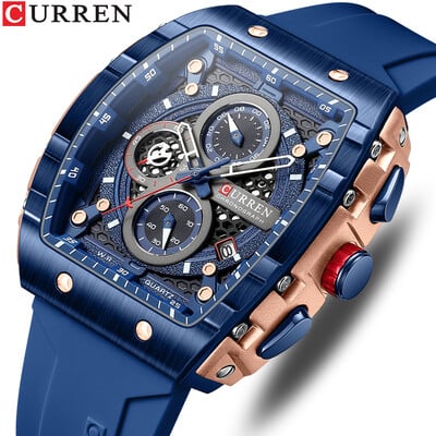 Curren 8442 Ceas Bărbați Date Business Oțel inoxidabil Quartz Casual Luxury Fashion Six Needle Relogio Masculino