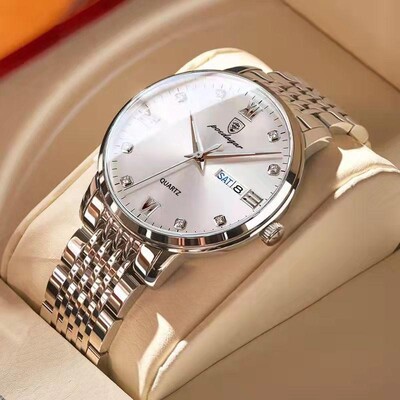 POEDAGAR roostevabast terasest meeste kvartskäekell Veekindel luksusbränd Mood Sport helendavad meestekellad Kalender Kingitused Kellad