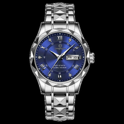 2024. Novi luksuzni poslovni sat PENGAGAR, vodootporan muški sat, svijetleći datum, četvrtasti kvarcni muški sat od nehrđajućeg čelika reloj hombre