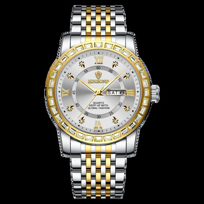 BINBOND Luxury meestele käekellarihm puur veekindel helendav kohting meeste käekell kvartsist roostevabast terasest meeste käekellad meeste Reloj+box