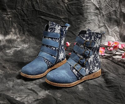 Nove Socofy ženske čizme s metalnom kopčom s retro printom, gležnjače s patentnim zatvaračem od meke kože, gležnjače, ženske cipele, ženske botines mujer 2023.