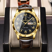 BINBOND Κορυφαία ανδρικά ρολόγια πολυτελείας Business Top Brand Man Ρολόι χειρός Αδιάβροχο Luminous Date Week Ανδρικό ρολόι Quartz υψηλής ποιότητας