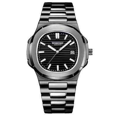 BINBOND Luksuzni muški kvarcni sat vrhunske marke Vodootporni datum Muški sat od nehrđajućeg čelika Poslovni muški satovi Relogio Masculino