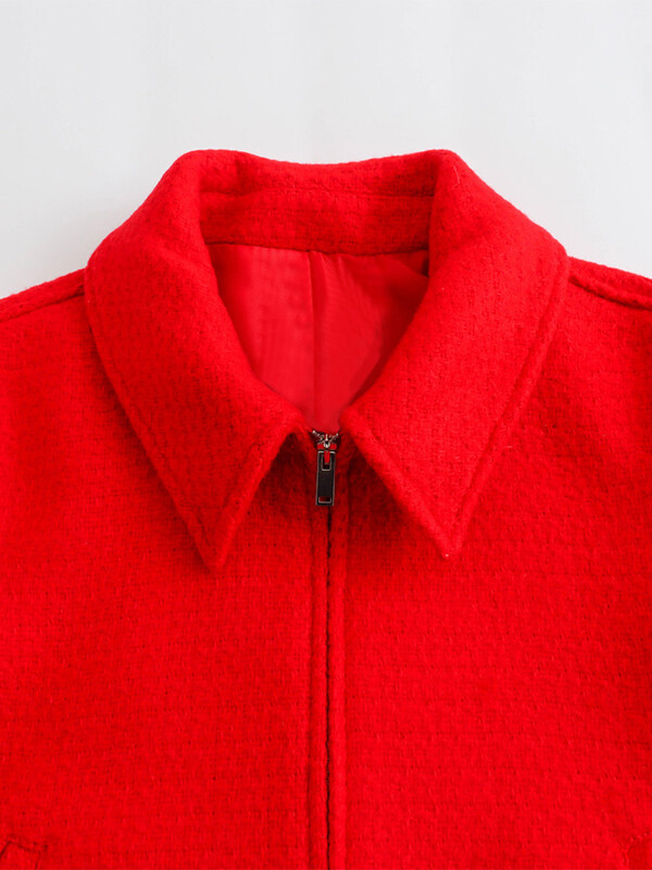 Dvodijelni setovi za žene 2024. High Street modni setovi od tvida s teksturom Odjevni kompleti Jakna s patentnim zatvaračem i mini suknja visokog struka Co Ord Set