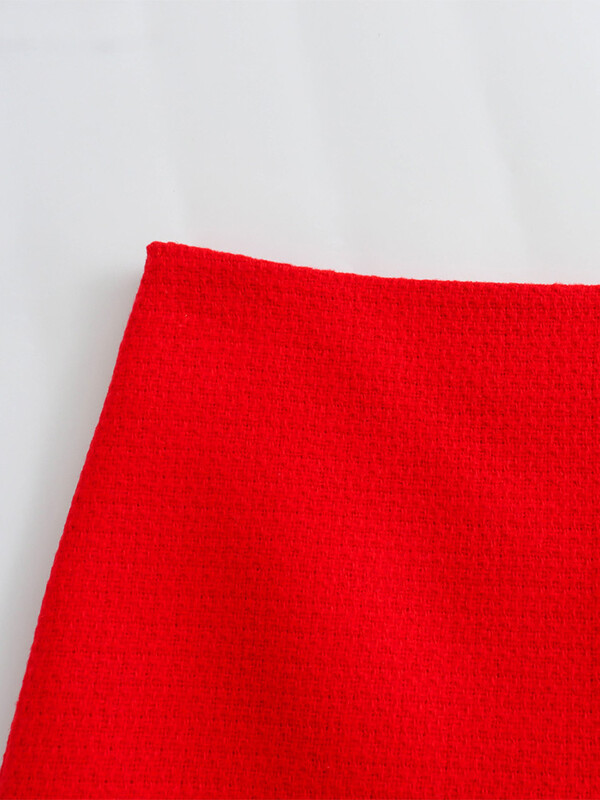 Dvodijelni setovi za žene 2024. High Street modni setovi od tvida s teksturom Odjevni kompleti Jakna s patentnim zatvaračem i mini suknja visokog struka Co Ord Set