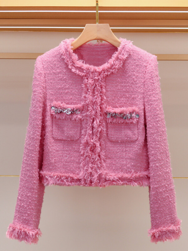 Luksuzni stil Modni dijamanti Ženska vunena jakna i suknja od tvida Elegantna uredska haljina jesen zima 2-dijelna odjeća