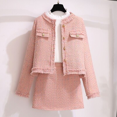 UNXX Ljubičasti mirisni ženski set sakoa i suknje 2023. Novo proljeće i jesen Elegantni gornji dio A kroja, dvodijelni