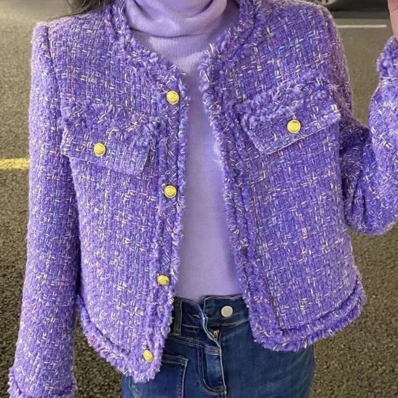 UNXX Ljubičasti mirisni ženski set sakoa i suknje 2023. Novo proljeće i jesen Elegantni gornji dio A kroja, dvodijelni 