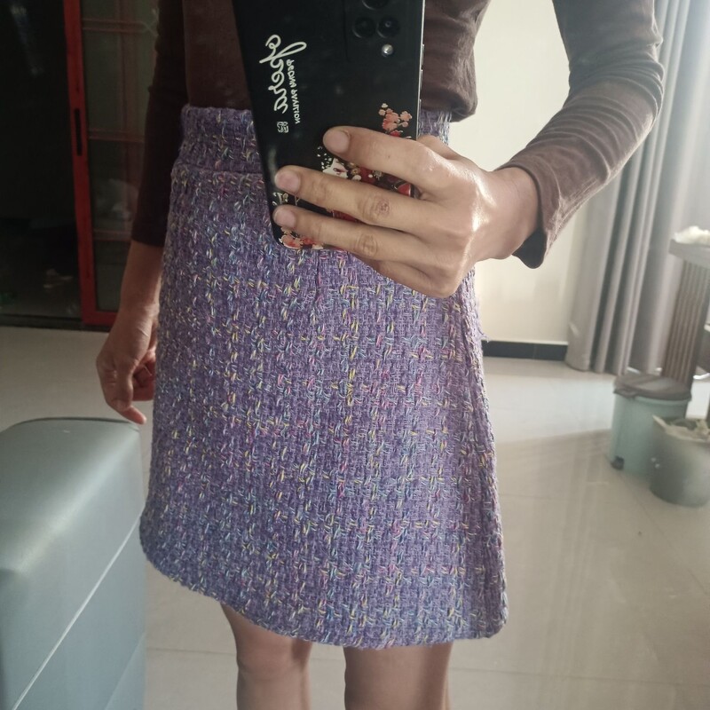 UNXX Ljubičasti mirisni ženski set sakoa i suknje 2023. Novo proljeće i jesen Elegantni gornji dio A kroja, dvodijelni 