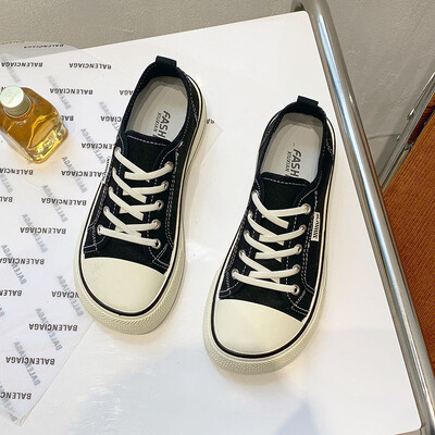 Ženske klasične crne platnene cipele Proljetne ravne cipele Studentske tenisice Djevojačke Skateboard Vulkanizirane tenisice Ženske 2023 Zapatillas