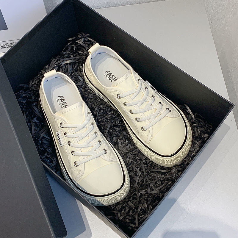 Ženske klasične crne platnene cipele Proljetne ravne cipele Studentske tenisice Djevojačke Skateboard Vulkanizirane tenisice Ženske 2023 Zapatillas