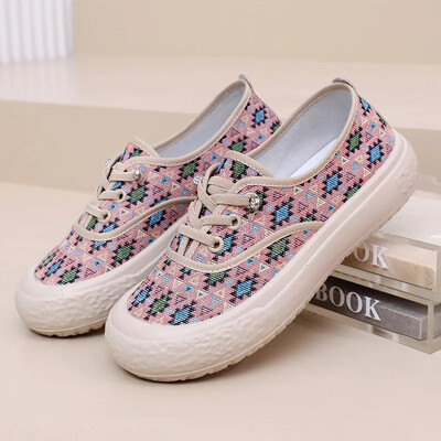 Kevadised ja sügisesed uued naistejalatsid hingavad vabaaja platvormiga lõuendjalatsid Lamedad libisemiskindlad kalamehejalatsid