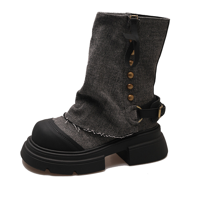 Hlače u stilu novog dizajna 2023. Čizme Ženske modne traper kratke čizme Ležerne cipele s platformom Kaubojske čizme za žene Gotičke cipele