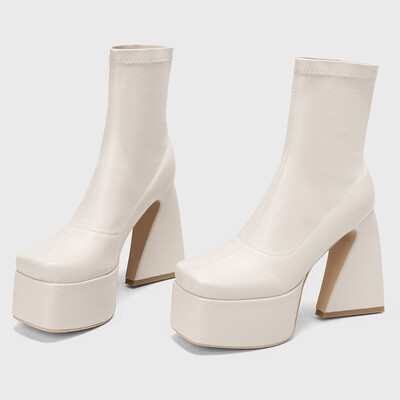 Zimske ženske čizme na visoku petu marke DORATASIA 2022. Cipele s platformom do srednje noge Debele neklizajuće modne elegantne trendi kvalitetne cipele