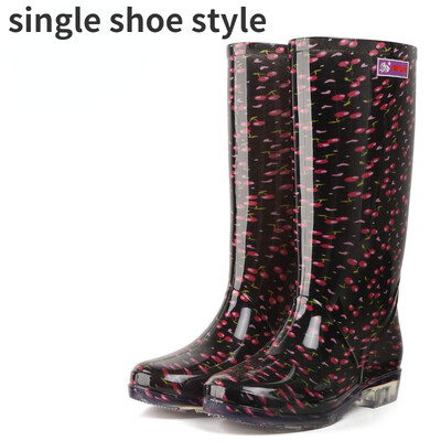 Cipele za vodu Ženske čizme za kišu Duge cijevi Ženske modne čizme za kišu Vodootporne neklizajuće srednje i visoke gumene čizme Radne čizme