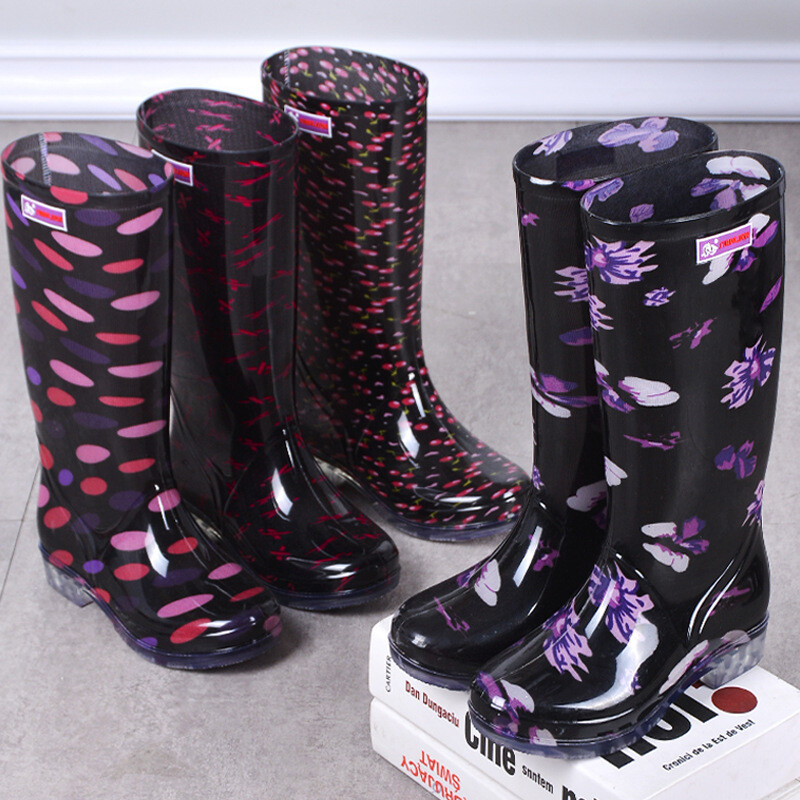Cipele za vodu Ženske čizme za kišu Duge cijevi Ženske modne čizme za kišu Vodootporne neklizajuće srednje i visoke gumene čizme Radne čizme
