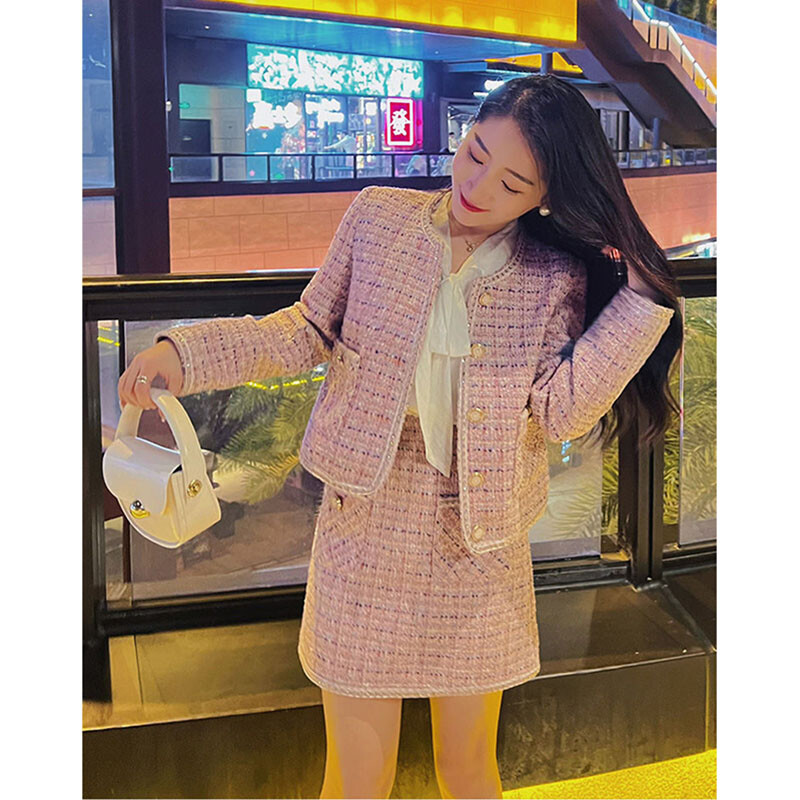 Costum Fusta femei primăvară și toamnă 2023 New Explosions Scurt temperament de înaltă calitate Costum din două piese la modă de celebrități