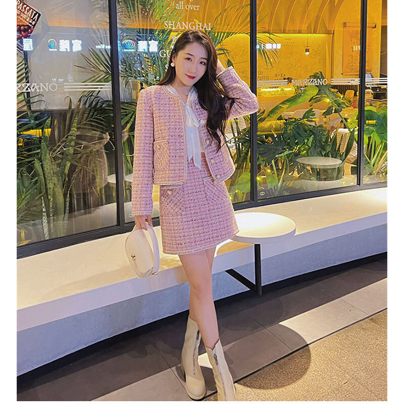 Costum Fusta femei primăvară și toamnă 2023 New Explosions Scurt temperament de înaltă calitate Costum din două piese la modă de celebrități