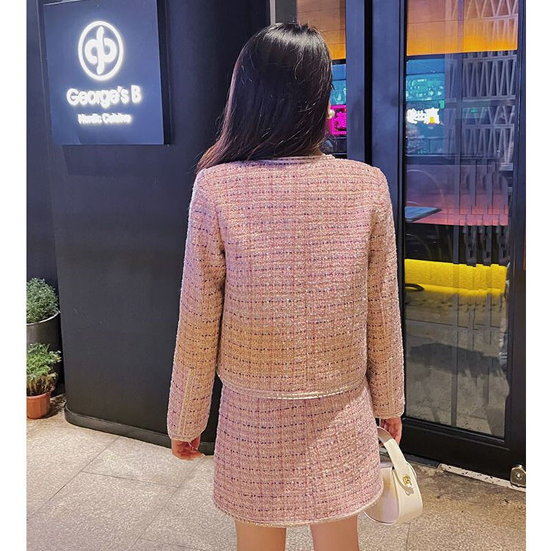 Costum Fusta femei primăvară și toamnă 2023 New Explosions Scurt temperament de înaltă calitate Costum din două piese la modă de celebrități