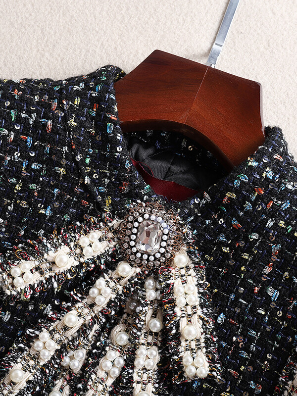 Uued 2024. aasta kvaliteetsed naiste sügistalvised 2-osalised komplektid Lady Fashion Elegantne õhuke villane mantli seelik Kaheosalised ülikonna tviidkomplektid