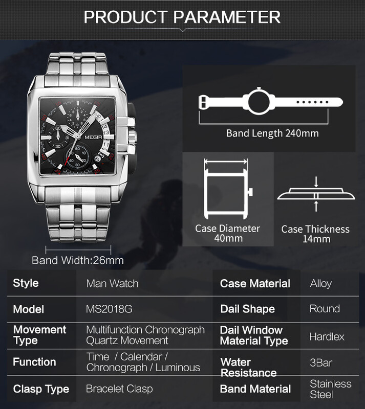 MEGIR originaal luksuslik meeste käekell roostevabast terasest meeste kvartskäekellad ärisuure numbrilauaga käekellad Moda Relogio Masculino