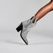 Kaky's New Water Diamond Flame Debela peta Visoka peta Velike ženske cipele Kratke čizme