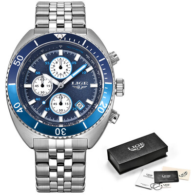 LIGE 2024 Ceas de lux de top pentru bărbați Ceasuri de cuarț pentru bărbați Ceas luminos impermeabil pentru bărbați, cronograf, cu dată, ceas de mână sport