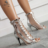 Sgesvier Čizme na čipku Izdubljene plesne čizme Jazz Dance Kratke čizme Prozračne mreže Visoke plesne cipele za žene latino ples