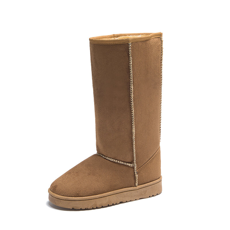 Comemore Γυναικείες ψηλές χειμερινές μαύρες μπότες με επένδυση 2022 2023 Fashion Snow Boots Γυναικείες ψηλές μπότες Μέγεθος 41 Hot ζεστά παπούτσια Botas Mujer