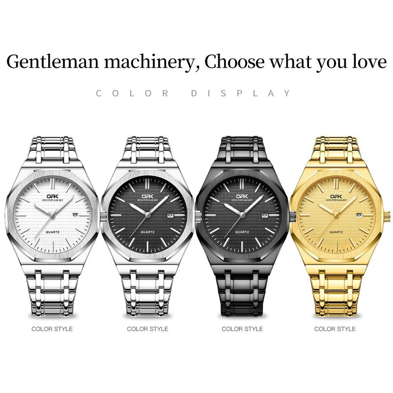 Ανδρικό ρολόι Opk Brand Simple Fashion Αδιάβροχο Φωτεινό λουρί από ανοξείδωτο ατσάλι