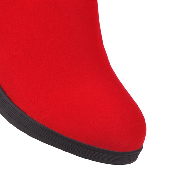 Girseaby Visoke čizme do koljena, okrugli vrh, klinasta peta, patentni zatvarač, šarmantne cipele sa skrivenom petom, veličina 44, crne zimske ležerne čizme F1297