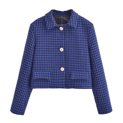 TRAFZA Modni zimski set ženskih sakoa s patentnim zatvaračem visokog struka, asimetrični plisirani ženski šik kratki set od 2 komada