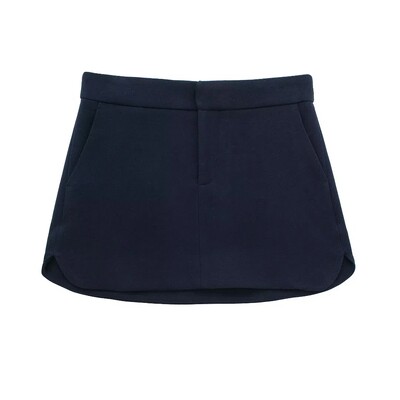 TRAFZA Proljetni elegantni ženski kratki satenski blejzer odijelo s patentnim zatvaračem visokog struka, ženska ležerna široka plisirana suknja A-kroja, dvodijelni set