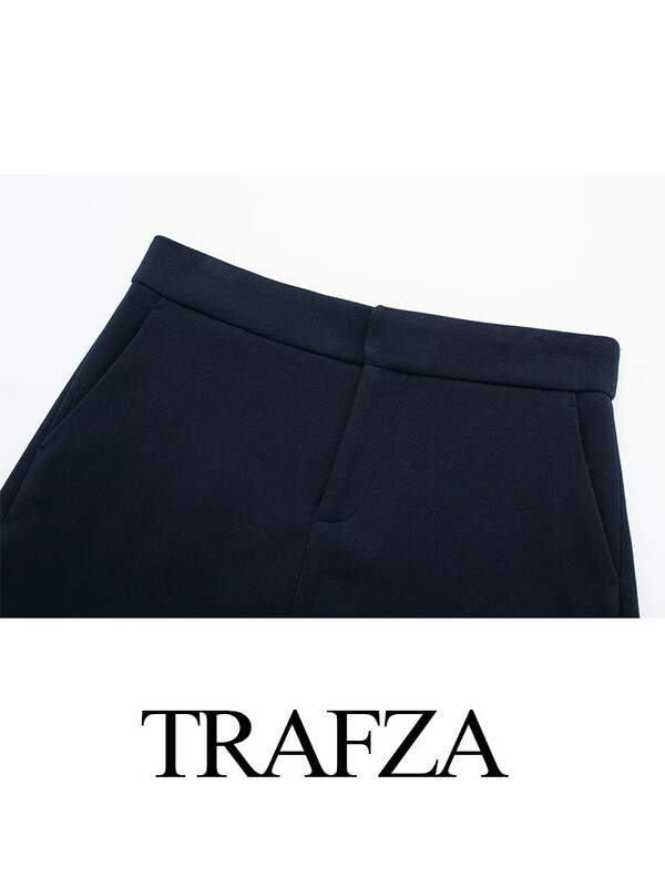 TRAFZA Proljetni elegantni ženski kratki satenski blejzer odijelo s patentnim zatvaračem visokog struka, ženska ležerna široka plisirana suknja A-kroja, dvodijelni set