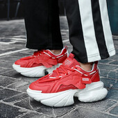 Пролетно-есенни модни дишащи мъжки маратонки 2023 г. Нови мъжки вулканизирани обувки с връзки и повишена дебела подметка Tenis Masculino