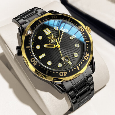 OPK Muški satovi Klasični modni pilot stil Originalni kvarcni sat za muškarce Vodootporni svjetleći datum od nehrđajućeg čelika