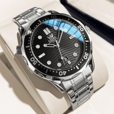 OPK Muški satovi Klasični modni pilot stil Originalni kvarcni sat za muškarce Vodootporni svjetleći datum od nehrđajućeg čelika