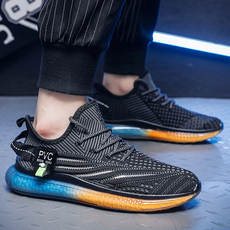 Uued suured meeste vabaajajalatsid võrkpind hingav paksu tallaga tossud meeste libisemiskindlad mood meeste vulkaniseeritud kingad pässid