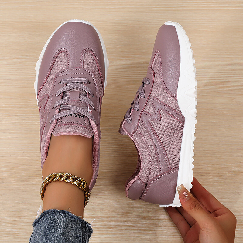 Ženske sive sportske cipele Ležerna sportska obuća s printom prozračne kože Ženske sportske cipele s debelim potplatom otporne na habanje Vel.