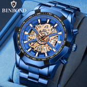 BINBONG Poslovni muški satovi Vodootporni kalendar Svjetleći modni kvarcni sat za muškarce Muški sat od nehrđajućeg čelika Reloj Hombre