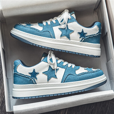 Novi trend neklizajuće cipele za dasku, studentska omladinska modna obuća za sport i slobodno vrijeme, platnene cipele patchwork zvijezde