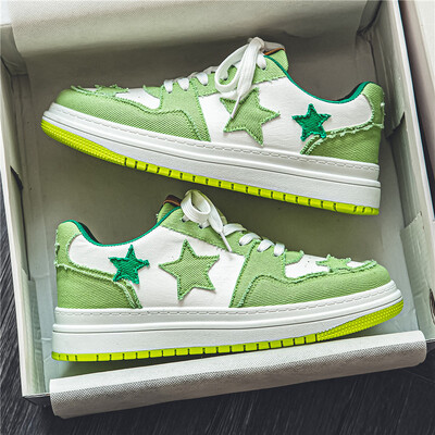 Novi trend neklizajuće cipele za dasku, studentska omladinska modna obuća za sport i slobodno vrijeme, platnene cipele patchwork zvijezde