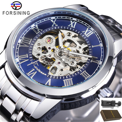 Forsining 349 Luksuzni Hot Sale skeleton šuplji modni mehanički ručni vjetar muški muški poslovni ručni sat Relogio veleprodaja
