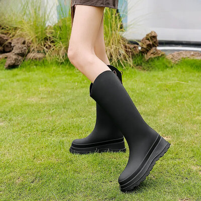 Modna ženska gornja odjeća Visoke čizme za kišu Duge cipele za vodu Protuklizne Otporne na habanje Za radnu kuhinju