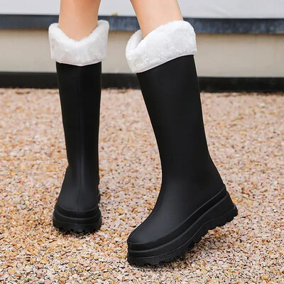 Modna ženska gornja odjeća Visoke čizme za kišu Duge cipele za vodu Protuklizne Otporne na habanje Za radnu kuhinju