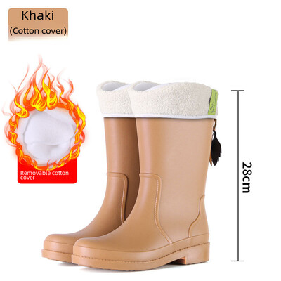 Slim Fit High Tube välistingimustes naiste vihmasaapad Moodsad köök libisemisvastased veekindlad vihmasaapad naistele