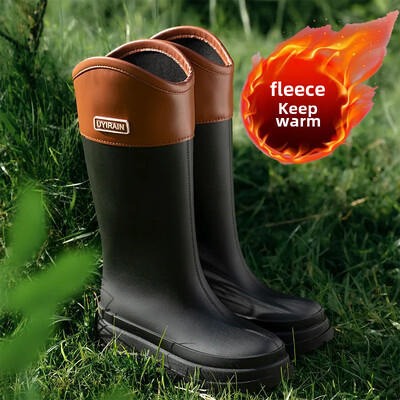 Μοντέρνα γυναικεία παπούτσια βροχής Ελαφριά με ψηλές μπότες αδιάβροχα αντιολισθητικά μποτάκια ενηλίκων Νέου στυλ Λαστιχένια παπούτσια με μακριά μπότα